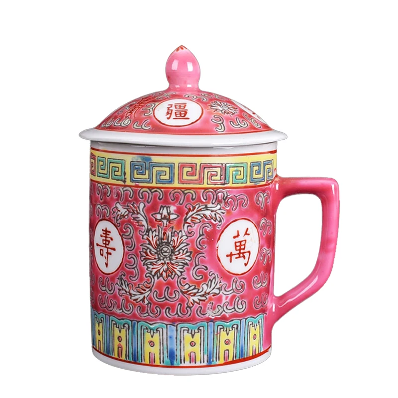 

Travel Mug Porcelain Tea Mugs Creative Ceramic Cups Jingdezhen Coffee Milk Water Cup with Lid Set Drinkware Teaware Decor 400ml