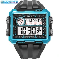 synoke big number watches mens digital watch sports multifunction alarm chrono 50m waterproof light square screen clock 2022