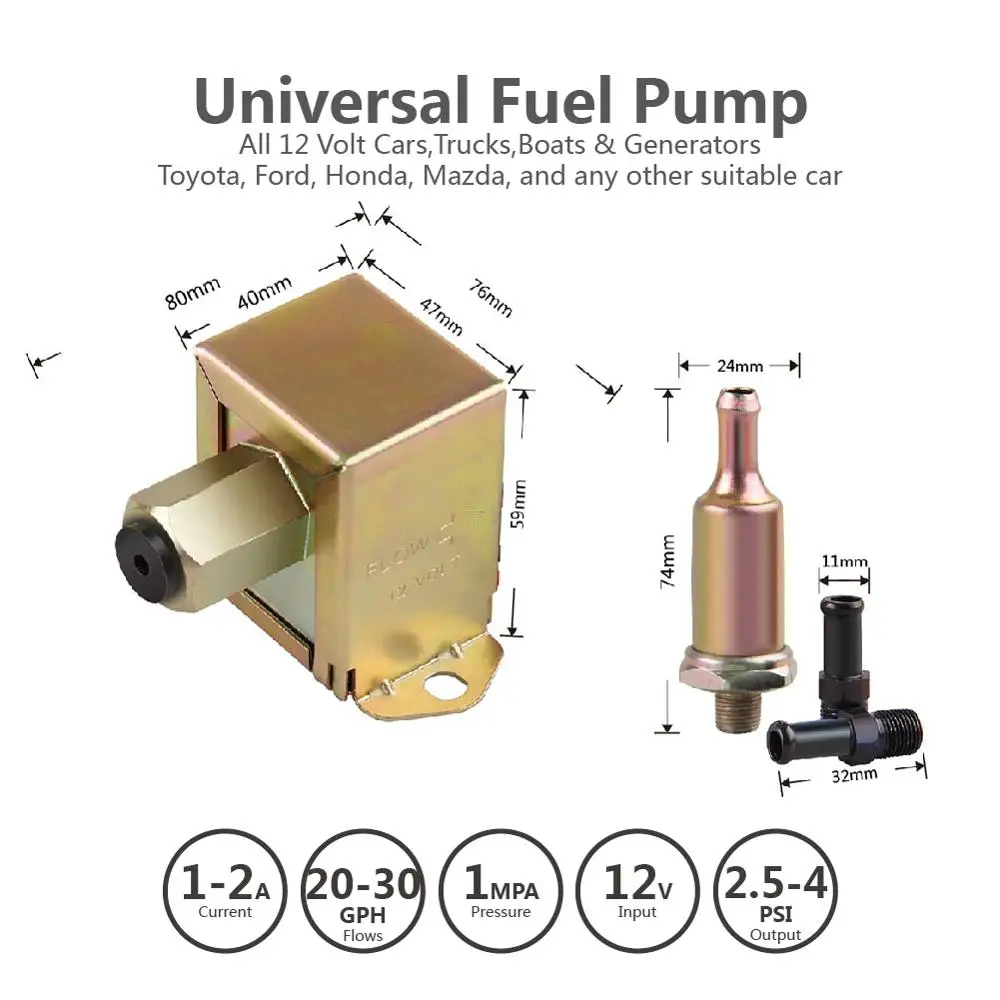Универсальный Электрический топливный насос фасетный Стиль бензиновый