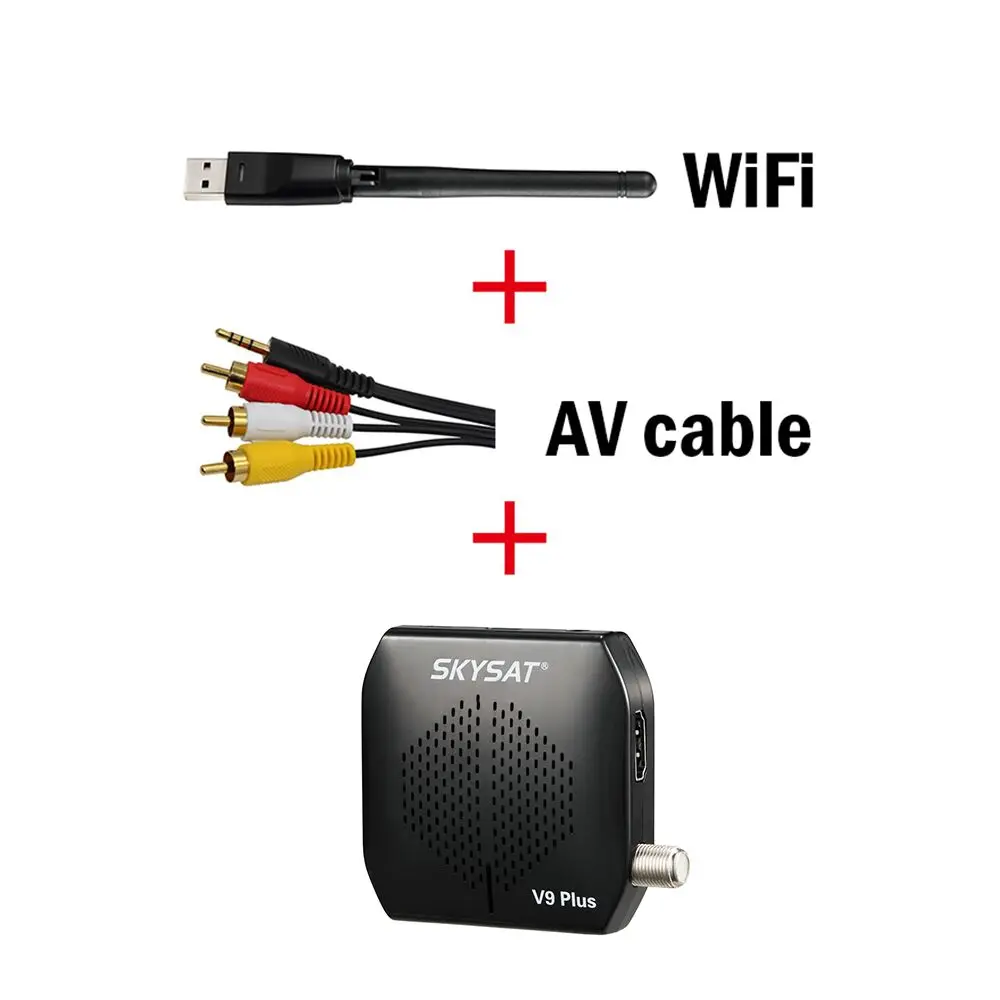 V9 Plus AV WIFI SKYSAT V9 Plus HD супер мини DVBS2 спутниковый ресивер поддержка CS CCCams сервер hd Newcamd WiFi 3g Youtube PVR PowerVu Biss V9 - Цвет: V9 Plus AV WIFI