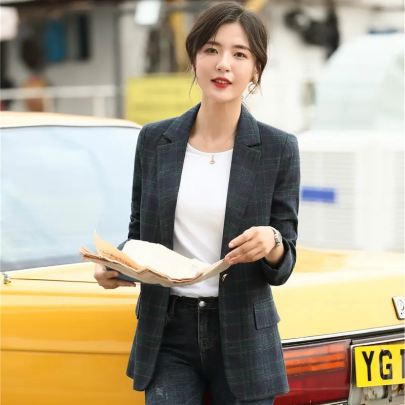 Женский Повседневный блейзер с длинным рукавом элегантная официальная офисная