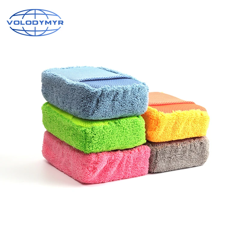 

Coral Car Sponge Block Gloves Microfiber Brushes for Auto Washing Cleaning Wash Detailing Detail Clean Multifunction Thick