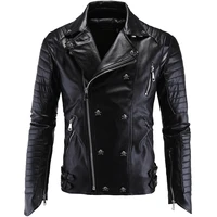 punk mens motorcycle slim leather jacket men leather jackets and coats faux leather men clothes 2020 pu biker men fur coat