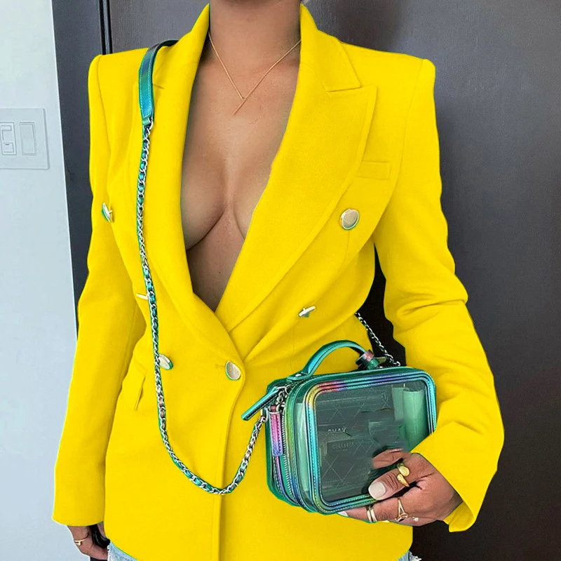 

Spring Office Lady Elegant Casual Long Sleeve Cardigan Tops New Women Sexy Fashion Turn Down Collar Blazer Jackets Chic Outwears