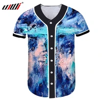 ujwi 3d printing color oil painting baseball uniform mens baseball jacket avant garde oversized button jacket dropship s 5xl