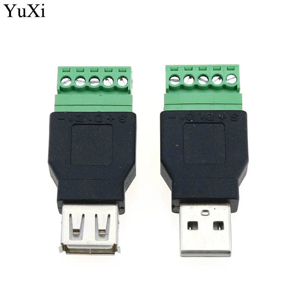 

YuXi 1 шт. USB гнездо для винтового разъема USB штекер с защитным разъемом USB2.0 гнездовой разъем USB гнездо для винтовой клеммы