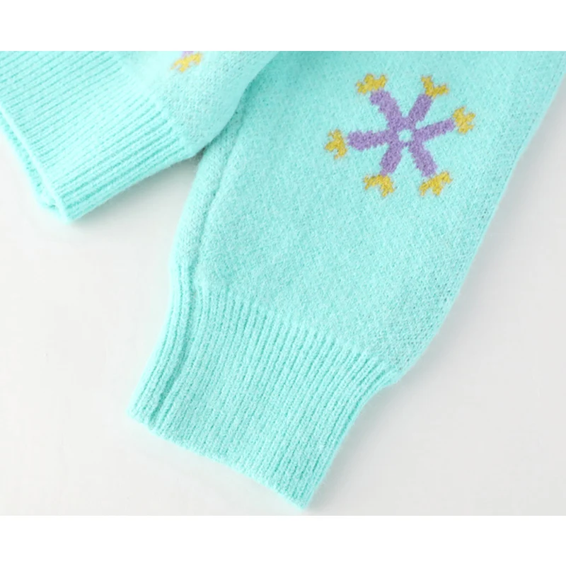 Женский кардиган вязаный модный свитер в Корейском стиле с цветочным принтом для