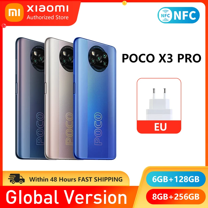 Смартфон POCO X3 Pro 6 ГБ 128 ГБ/8 ГБ 256 ГБ Snapdragon 860 6,67 дюйма 120 Гц 33 Вт Быстрая зарядка камера искусственного интеллекта 5160 мАч - изображение