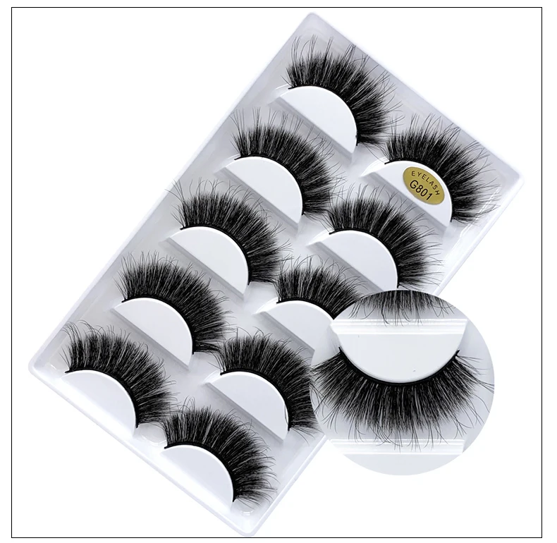 

Wholesale Mink Eyelashes 20/30/50 Boxes 5 Pairs 3D Mink Lashes Bulk Natural False Eyelashes Soft makeup Lashes cilios g800 g806