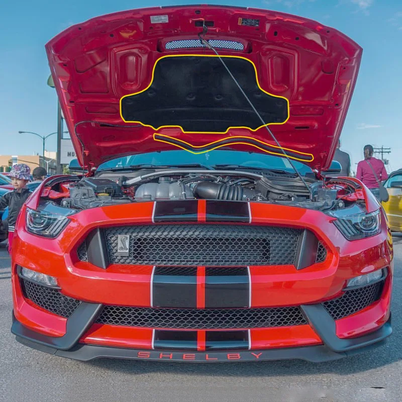 

Крышка двигателя для Ford Mustang GT350, Модифицированная крышка двигателя из алюминиевого сплава с открытым отверстием
