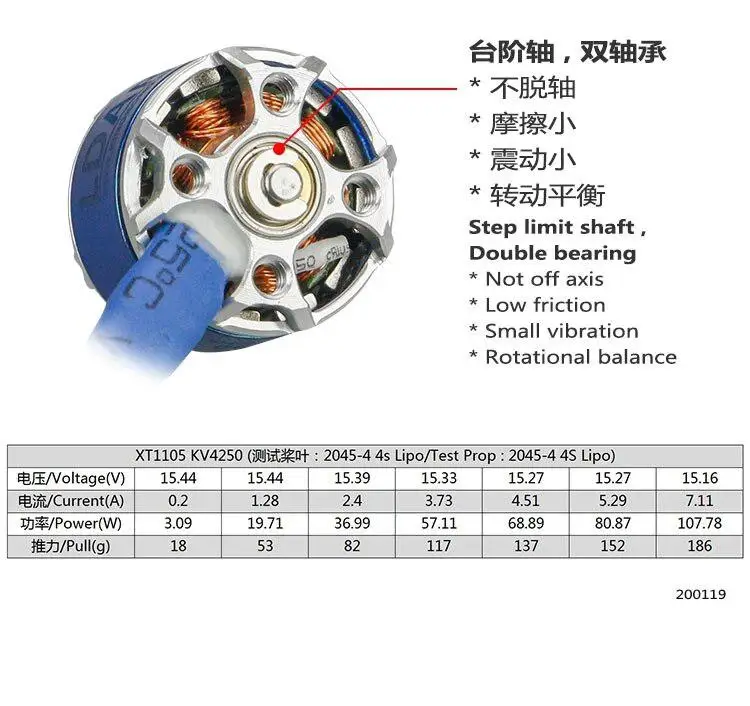

LDARC ET85D Spare Part XT1105 1105 4250KV 3-4S Brushless Motor for CineWhoop RC Drone FPV Racing