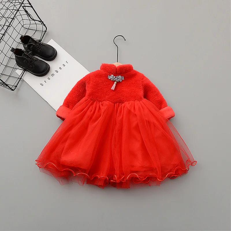 Новинка; сезон осень-зима; однотонное платье для малышей; vestido infantil; милое зимнее платье в западном стиле для маленьких девочек; пальто принцессы с мехом; Верхняя одежда; подарок