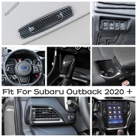 carbon fiber roof sunroof handle grab water cup holder ac vent cover trim for subaru outback 2020 2021 decoration accessory
