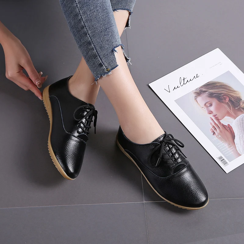Leather white shoes hollow women's single shoes flat bottom women's shoes casual wear shopping shoes leather and cotton style 41
