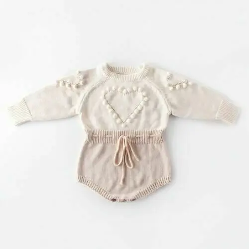 

0-24 Months Baby Clothes Autumn Winter Infant Kids Baby Girls Knitted Sweater Jumpsuit Long Sleeve O Neck Romper Outfits