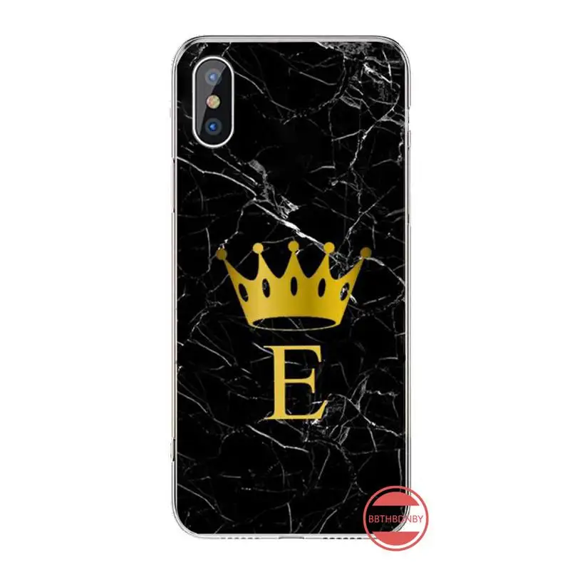 

gold letter logo Crown Marble Phone Case For iphone 12 5 5s 5c se 6 6s 7 8 plus x xs xr 11 pro max
