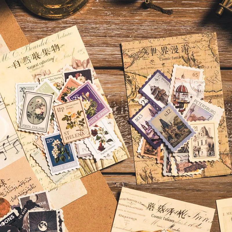 

48pcs/lot Kawaii Stationery Stickers Philatelic Nature Museum Series 2 stickers Planner Decorative Mobile Stickers