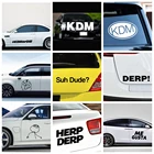 Горячая KDM текст Авто Стикеры забавные Frase окна виниловые наклейки для автомобиля для укладки волос самоклеющиеся эмблемы KDM автомобиля Стикеры s