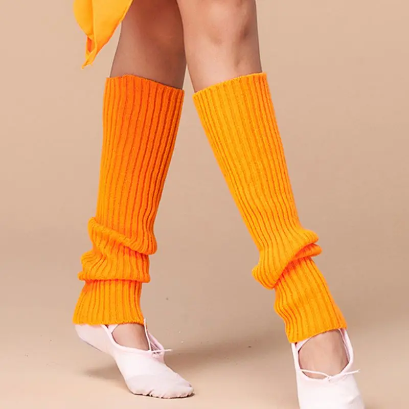Женские неоновые флуоресцентные ребристые носки 80s вязать крючком для ног яркие