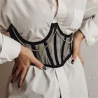 Корсет женский в готическом стиле, пикантный корсет под грудь, корректирующий, моделирующий, утягивающий, кружевной, пояс-цепочка на талию, 4 вида