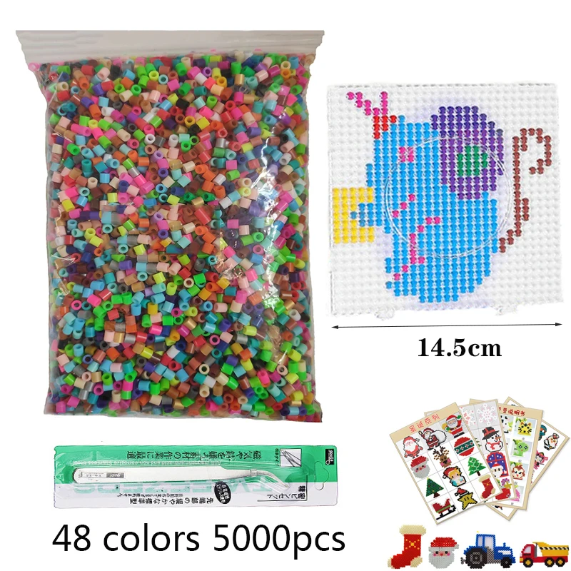 

5mm Hama beads 24/48/36 Colors perler Toy Fuse Bead for kids DIY handmaking 3D puzzle Educational Kids Toys Free Shipping