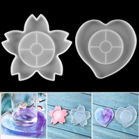 candle holders sakura heart shaped coasters silicone molds epoxy resin molds trays for diy jewelry handmade making crafts molds