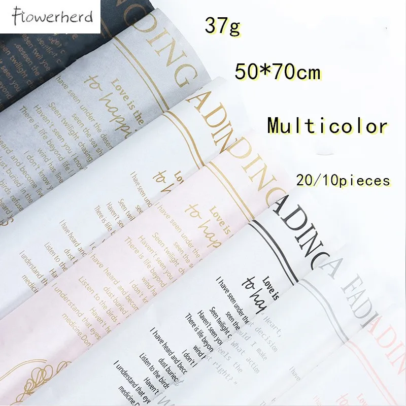 

20/10 Pieces 50x70cm DIY English Tissue Paper Clothing Packing Flower Bouquet Wrapping Paper Gift Craft Paper Sydney Paper