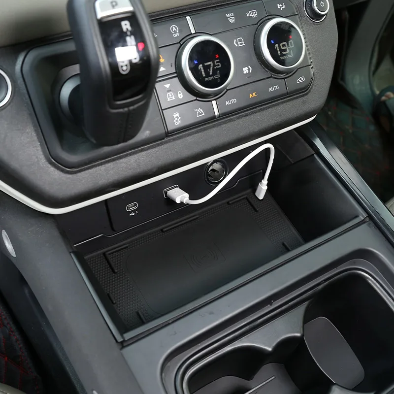 newblack abs for land rover defender 90 110 2020 2022 car styling abs black car central storage box phone box car accessories free global shipping