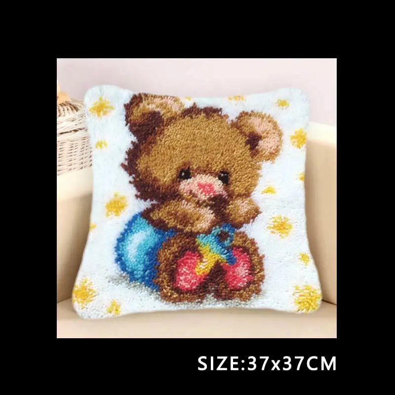 DIY Latch Hook Pillowcase Cushion Embroidery Carpet Knooppakket Knoopkussen Foamiran Needlework Cross Stitch | Дом и сад