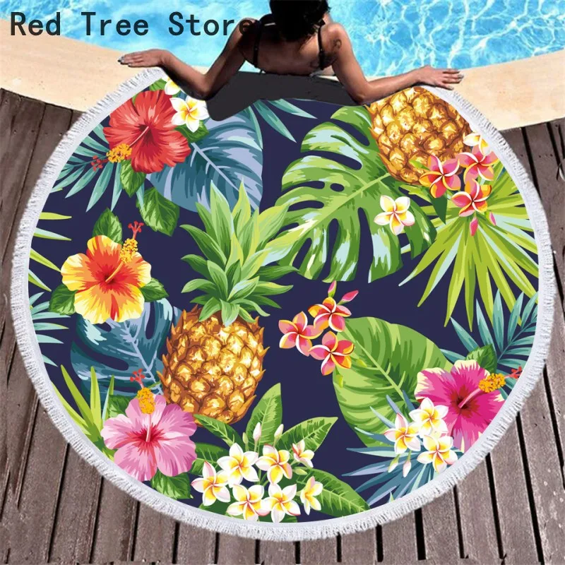 Круглое пляжное полотенце из микрофибры Tessellate Mandala женское летнее дорожное