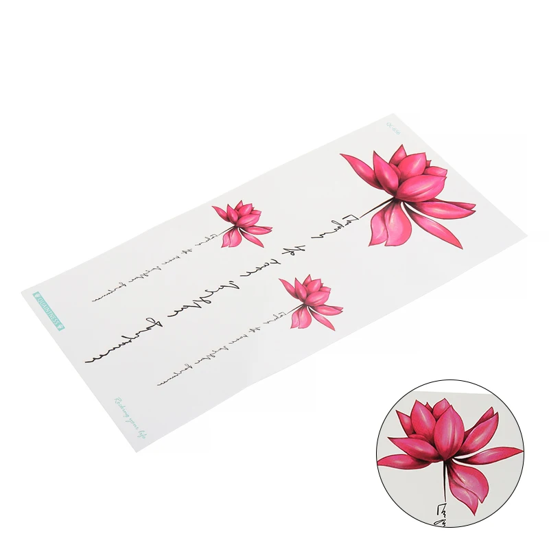 Shellhard 1 лист Женская водостойкая Временная наклейка с рисунком цветов розового