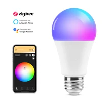 oeeone zigbee smart bulb rgb color changing light bulb works with alexa google home smartthings 9w led lamp dimmable