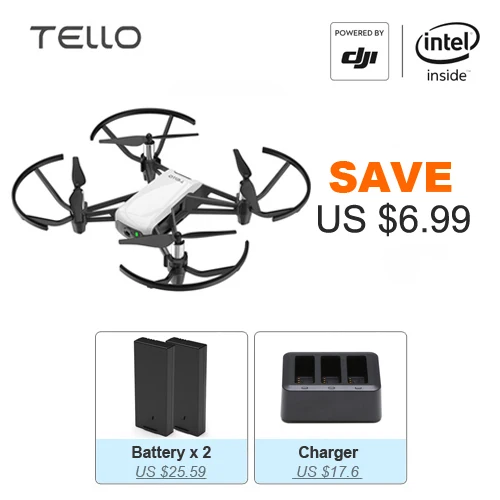 With 2 Battery 1 Hub DJI Tello камера Дрон Ryze Tello Дрон с кодированием образование 720P HD Трансмиссия квадрокоптера FVR вертолет камера DJI Дрон - Цвет: With 2 Battery 1 Hub