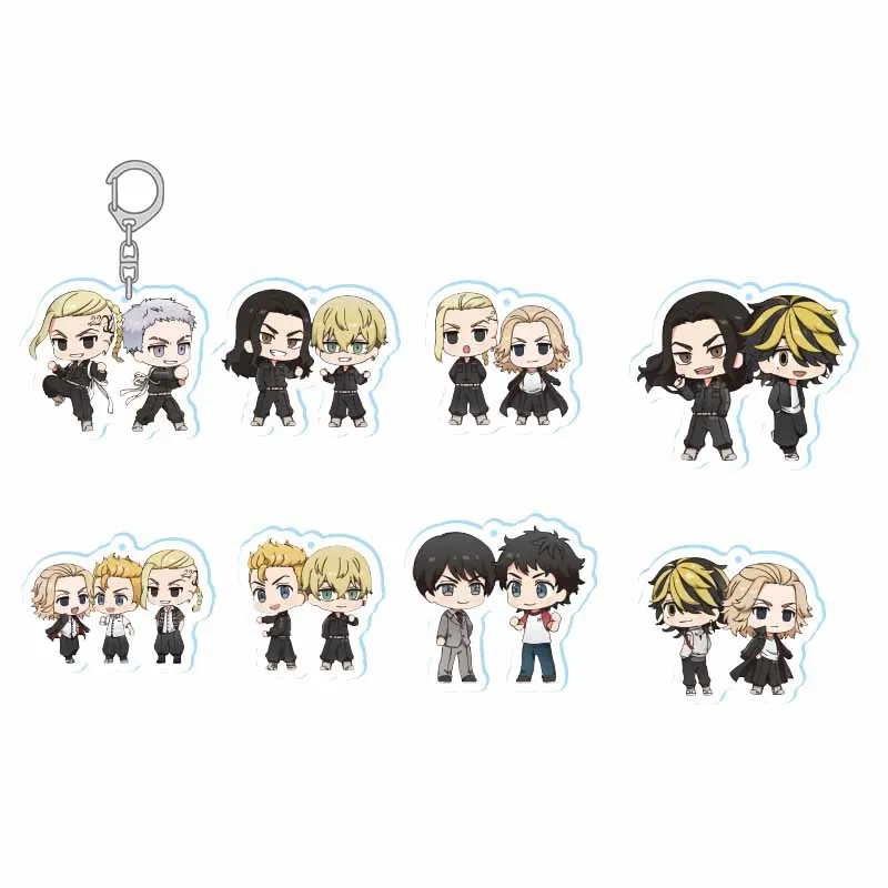 

Anime Tokyo Revengers Sano Manjiro Hanagaki Takemichi Pendant Figure Keychain Keyring Collection Model Toy Gifts