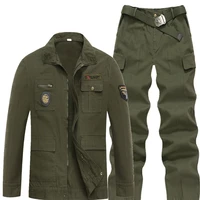 workwear suit mens spring autumn cotton labor insurance cothes wear resistant jacket pant 2pcs durable tactical military sets