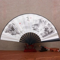 1013 inch folding fan hand silk cloth diy chinese folding fan wooden bamboo antiquity folding fan diy calligraphy painting