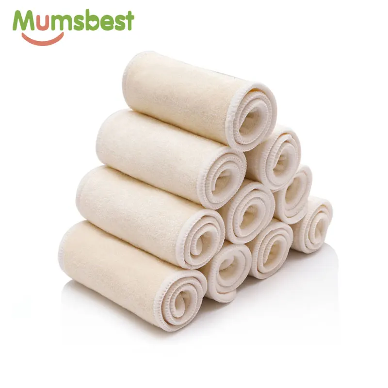 

[10pcs]Washable Liner For Pocket 2 Layer Bamboo Cotton+2 Microfiber For Baby Cloth Diaper Insert Natural Reusable Eco-friendly