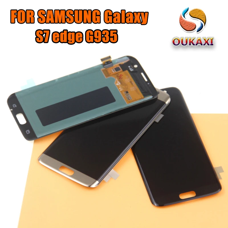 5,5 ''Супер AMOLED красный ЖКД для SAMSUNG Galaxy s7 edge G935 G935F сенсорный экран дигитайзер дисплей