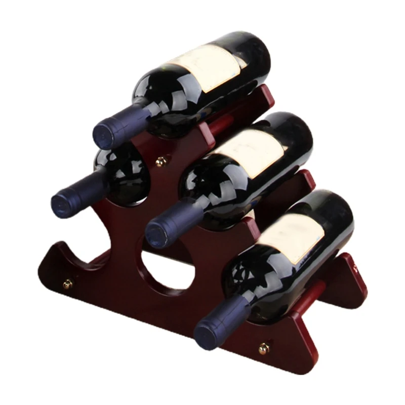 

Solid Wood Wine Rack Ornaments Creative Wooden Wine Bottle Display Bracket Decor