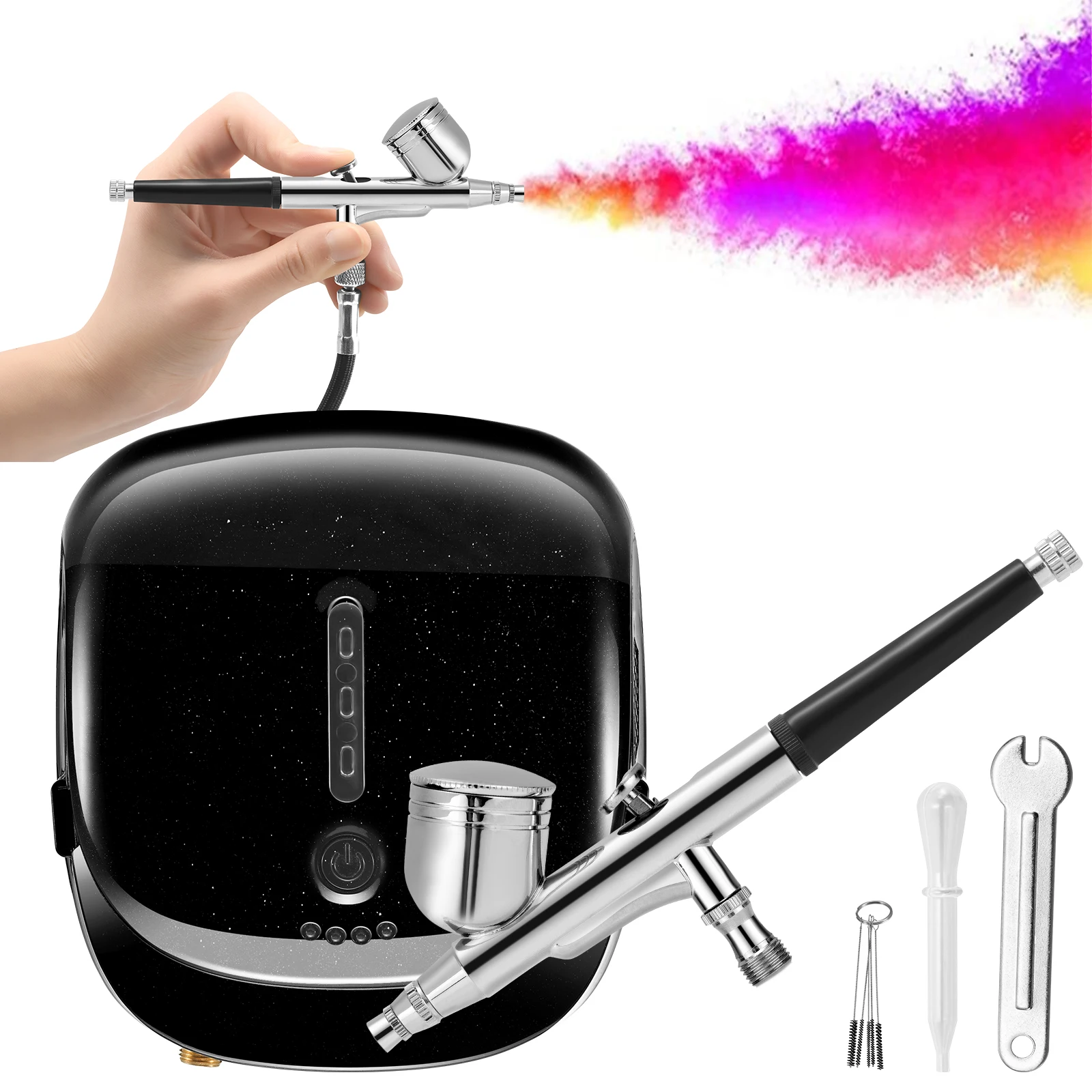 

Portable Rechargeable Air Pump Spray Paint Gun Art Pump Beauty Dual Action Airbrush For Body Painting Model Making Cake Tattoos