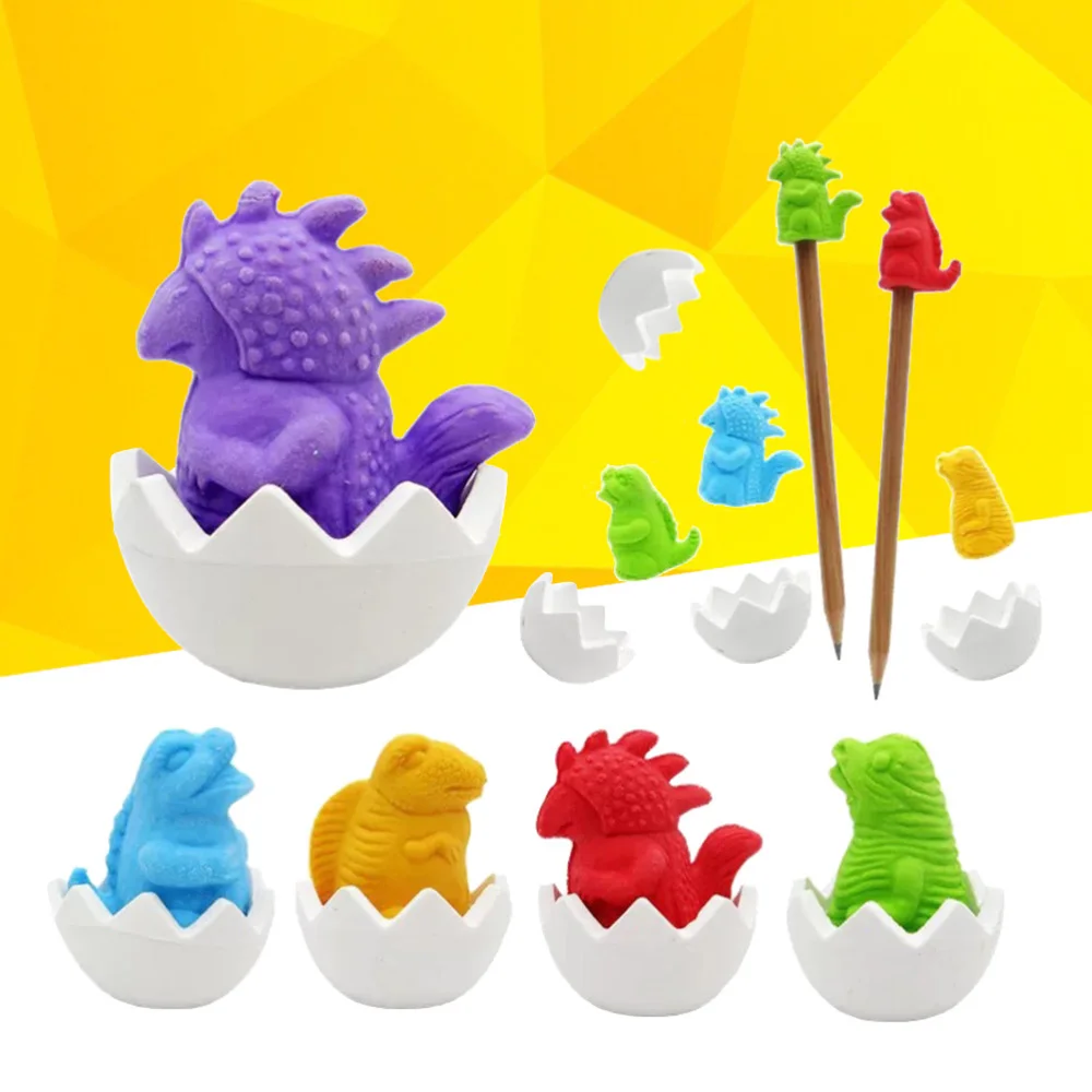 

40Pcs Pencil Eraser Caps Toppers School Supplies Egg Erasers Stationery (Assorted Colors)