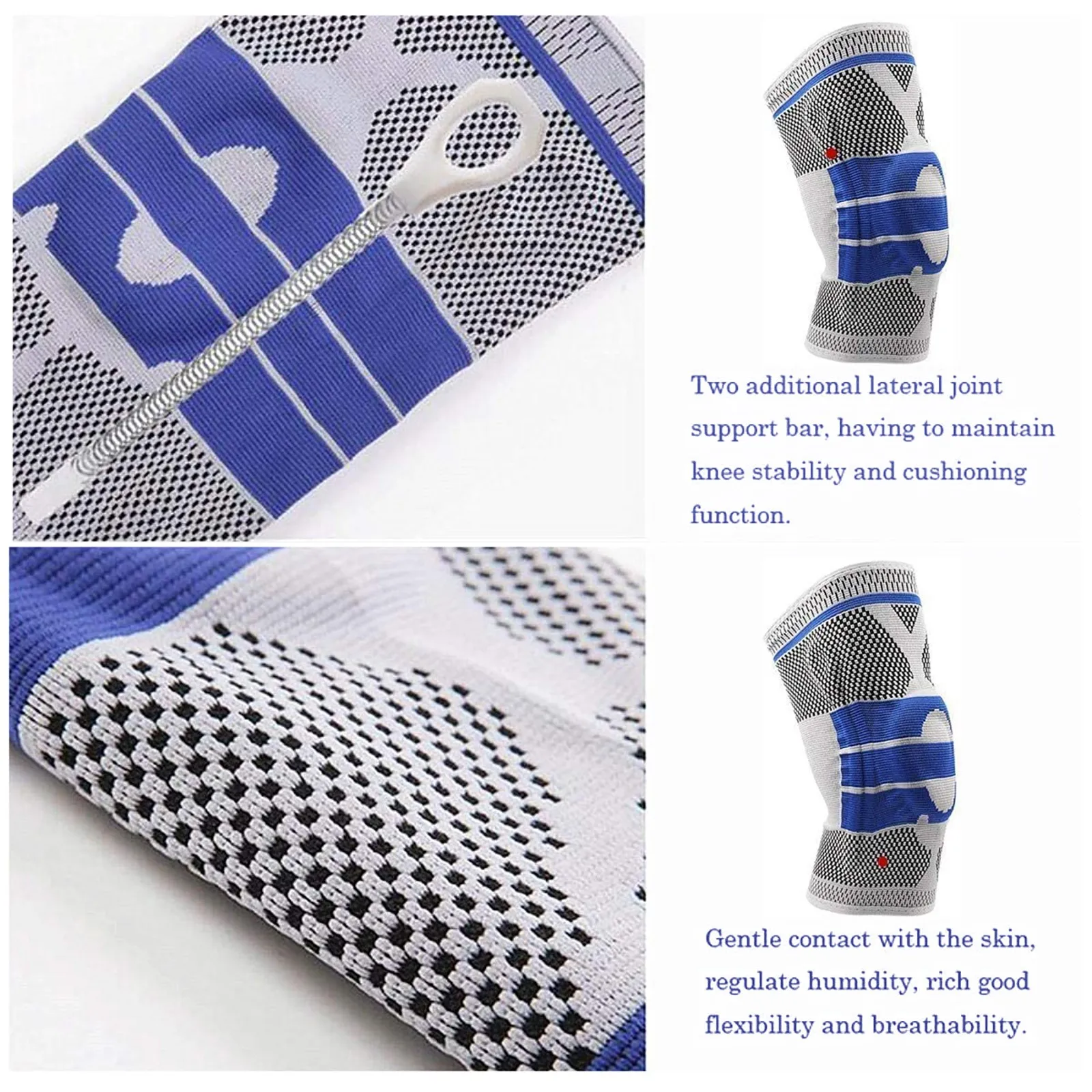 Наколенники эластичные нейлоновые компрессионные для фитнеса бега велоспорта