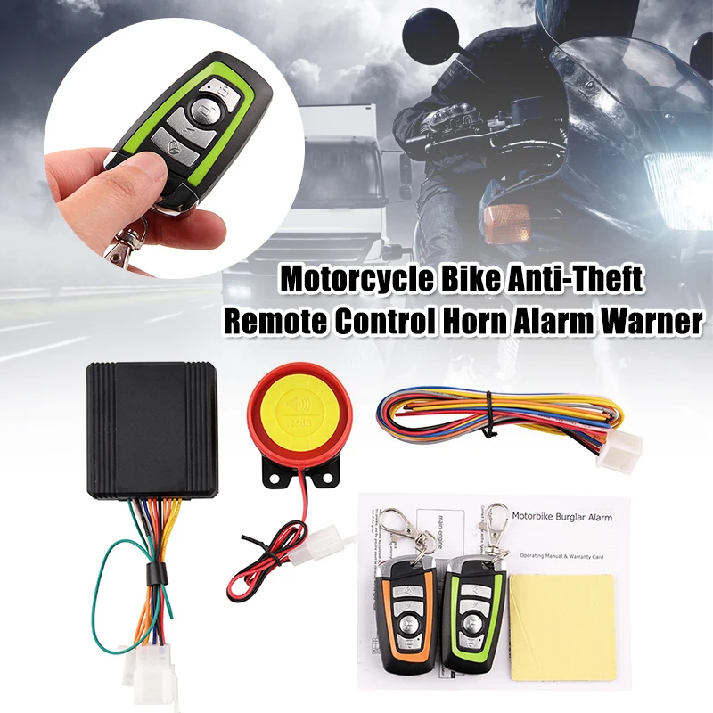

Waterproof Motorcycle Bike Anti-Theft Security Alarm System Remote Control Horn Alarm Warners M8617