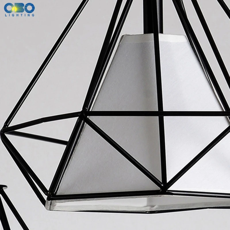

Vintage Pendant Lamp Iron Cloth Lampshade Black Restaurant/Teahouse Indoor Iron Chain Lightings Modern Pendant Lights 3 Heads