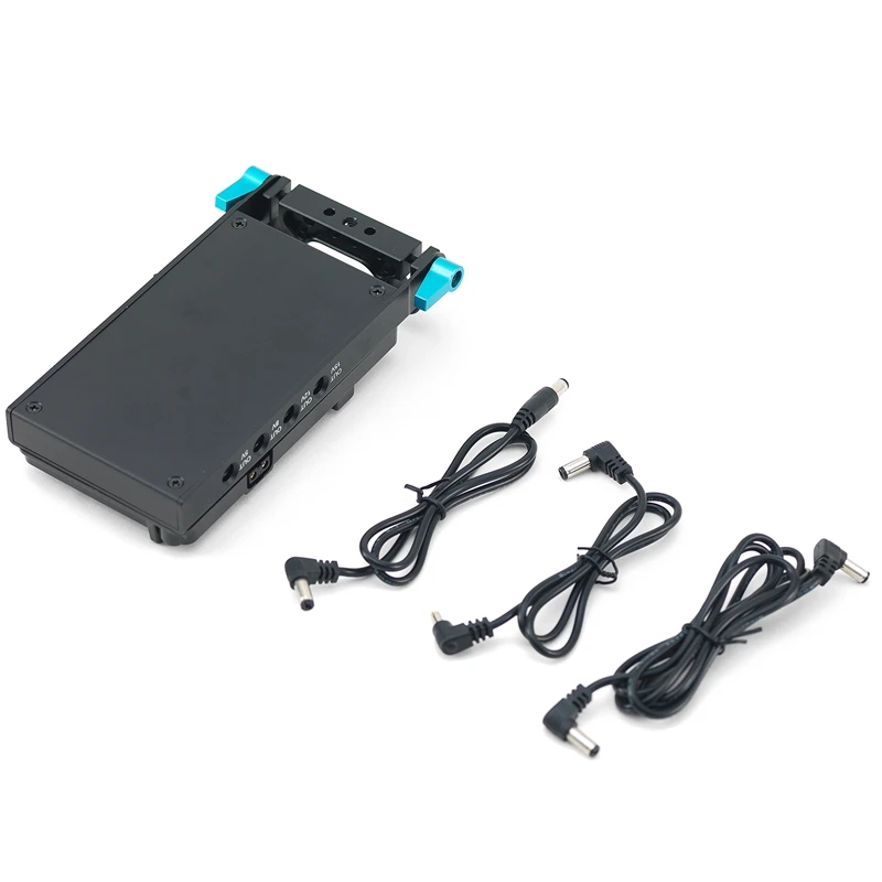 

V-Mount Lock Battery Plate Power Supply Splitter Adapter with 15mm Rod Clamp + BMPCC 4K and 6K Locking DC Cable