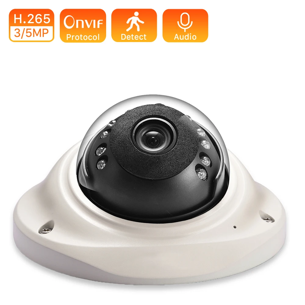 H.265 3MP домашняя IP камера безопасности POE 48V IP66 ONVIF 20M ночного видения аудио