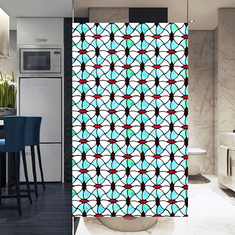 Статическая липкая оконная пленка на заказ ПВХ Геометрическая УФ-стойкая