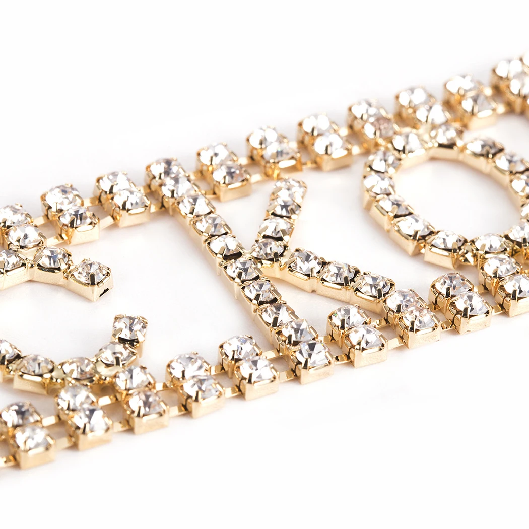 Женское Ожерелье-чокер Стразы с надписью модное ожерелье-чокер из сплава женские