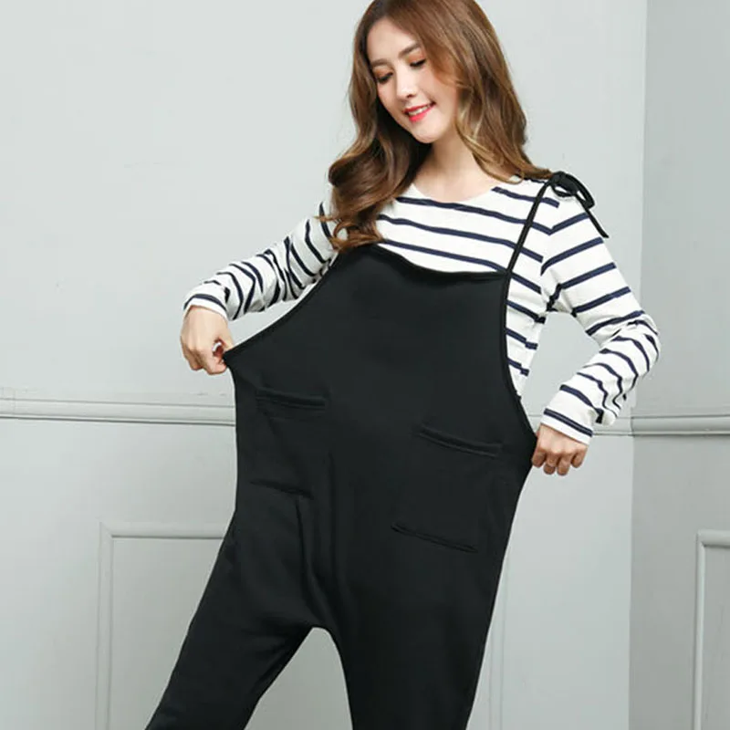 Bear Leader Suspender Pants For Pregnant Women Spring Autumn Casual Strap Long Maternity Belly Support Loose | Мать и ребенок
