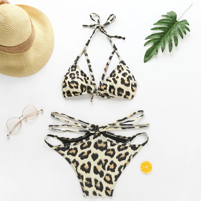 Сексуальный комплект бикини в клетку 2020 купальник на шнуровке женский с вырезом